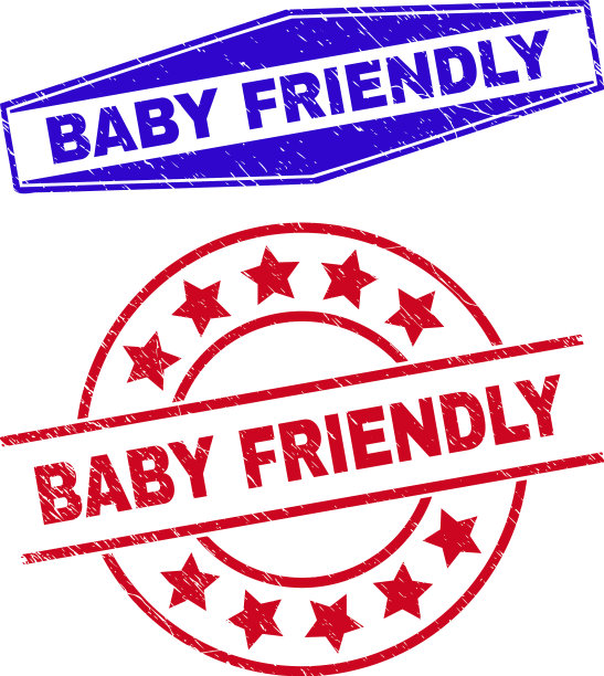 婴儿友好腐蚀邮票在圆形和图片下载