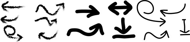 抽象的黑色手绘箭头集图片下载