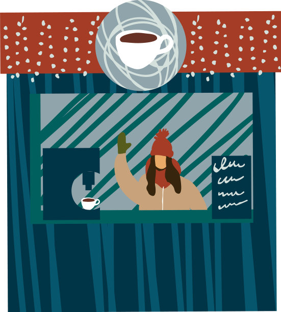 有卖家图标的圣诞市场商店图片下载