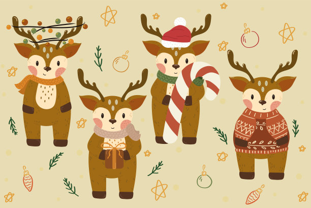 以圣诞鹿为背景图片下载