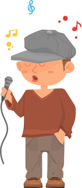 男子唱卡拉ok卡通人物歌手与图片下载