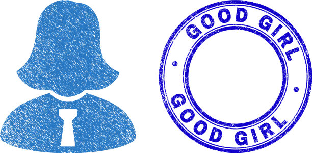 有质感的好女孩徽章和垃圾摇滚质感图片下载