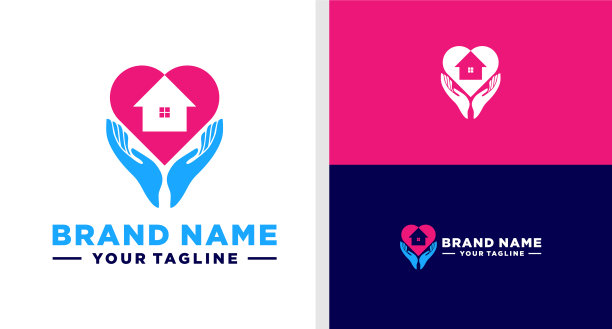 家居护理标志爱负空间手编辑图片下载