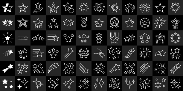 星星符号线条图标图片下载