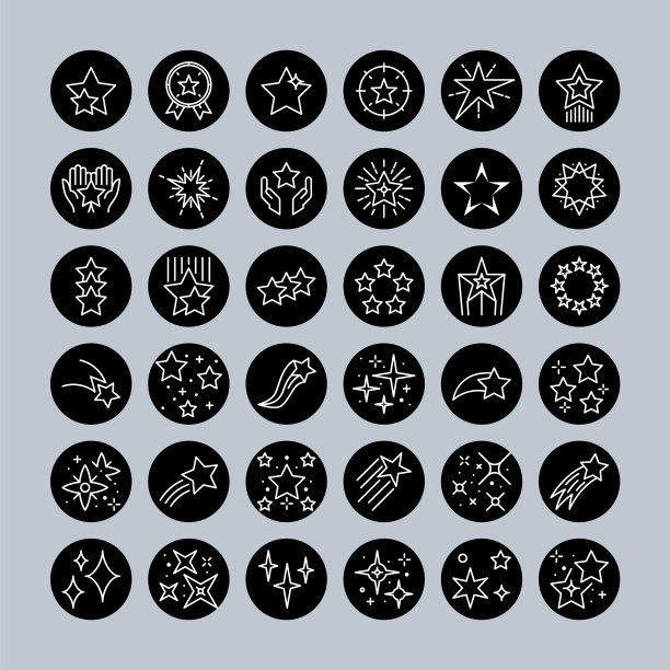 星星符号线条图标图片下载