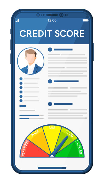 屏幕上有信用评分应用程序的智能手机图片下载