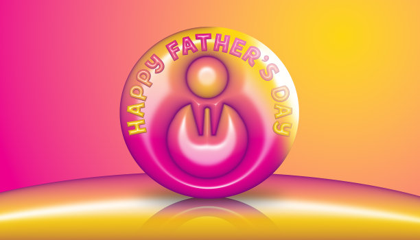 3D插画和渲染父亲节快乐贺卡，横幅设计与字母，排版或书法在三维风格图片下载
