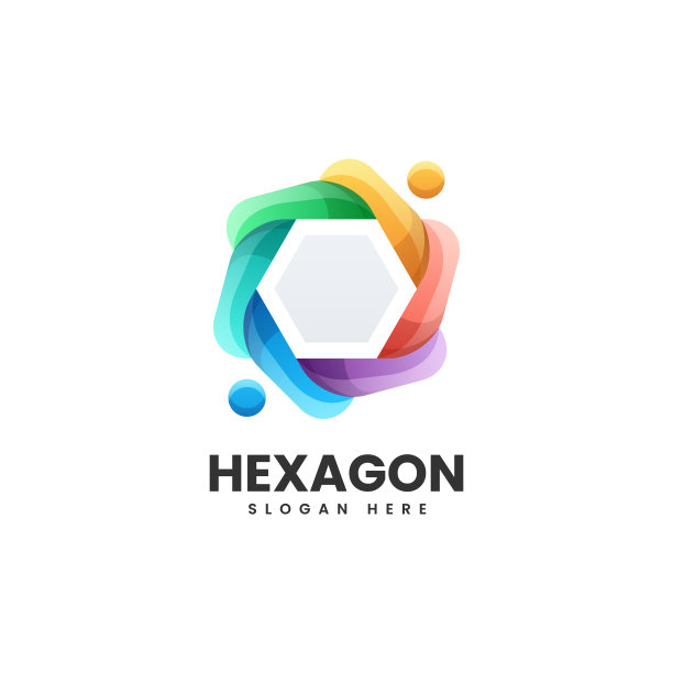 标志六边形渐变彩色风格图片下载
