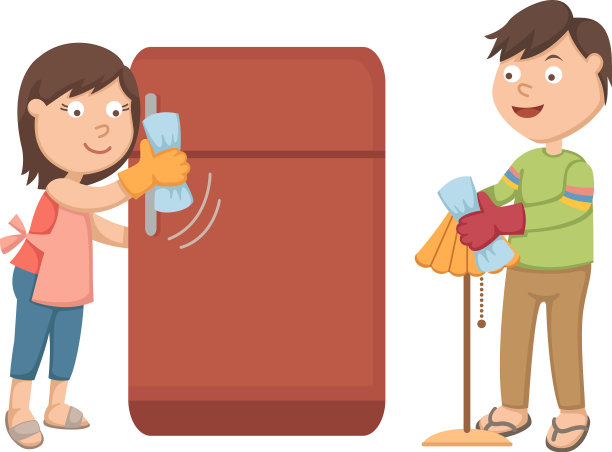 妻子在打扫冰箱，丈夫在打扫图片下载