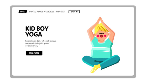 小男孩在体操房里做瑜伽图片下载