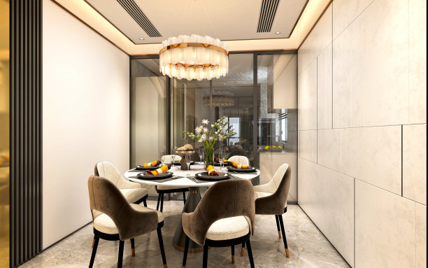 豪华厨房的3d渲染图片下载