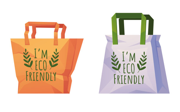 生态环保袋隔离套。矢量平面卡通设计元素插图图片下载