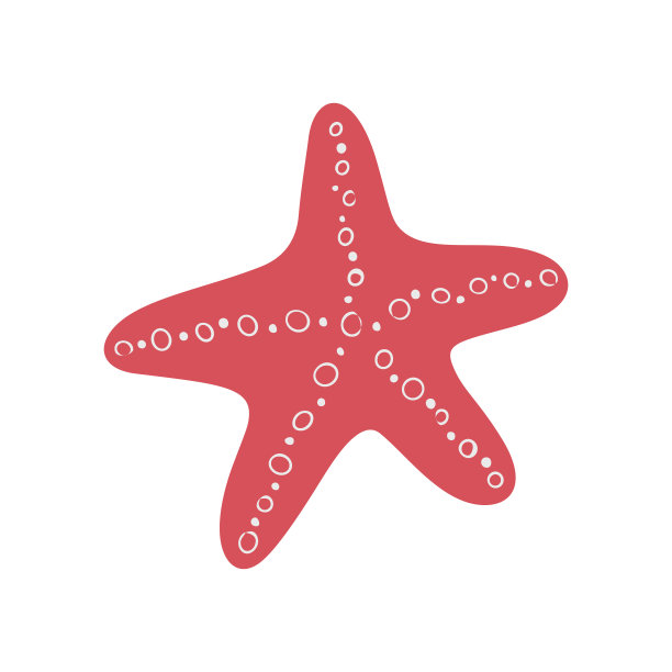 海星在白底的插图。矢量插图卡通平面风格图片下载