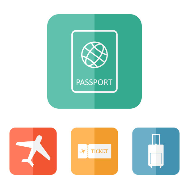 旅行图标平面矢量图片下载