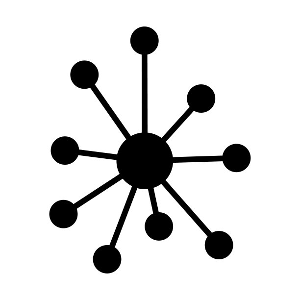枢纽平面网络图标，连接结构矢量符号孤立在白色背景，技术系统图片下载