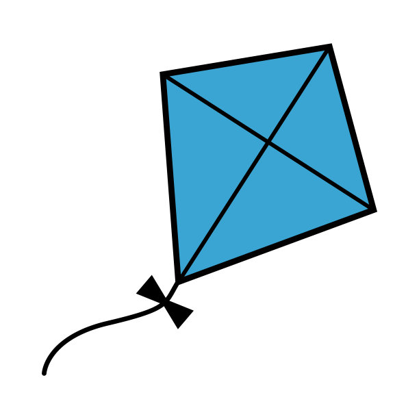 风筝图标，户外爱好活动符号，风空中游戏矢量插图图片下载