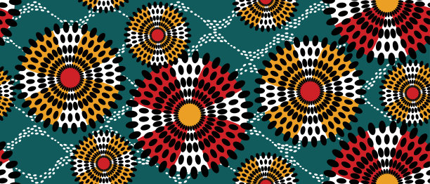 非洲民族传统的绿色图案。图片下载