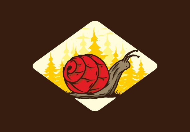 森林中的蜗牛爬行图图片下载