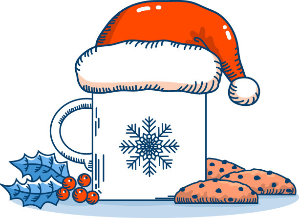 圣诞茶或咖啡时间与甜巧克力图片下载