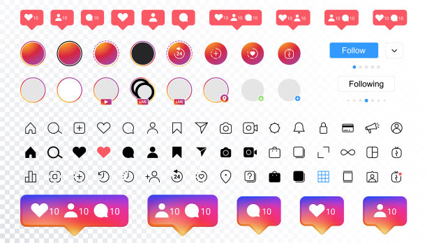 互联网社交媒体图标图片下载