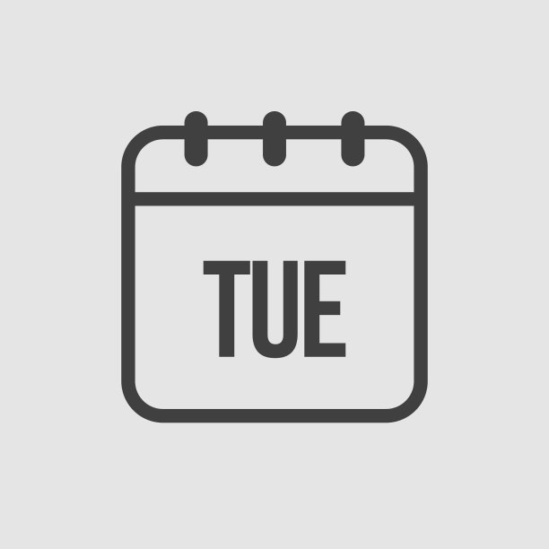 模板图标页面日历的星期星期二图片下载