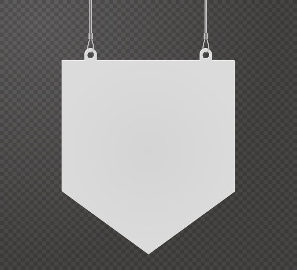 悬挂在天花板上的锦旗吊坠逼真图片下载