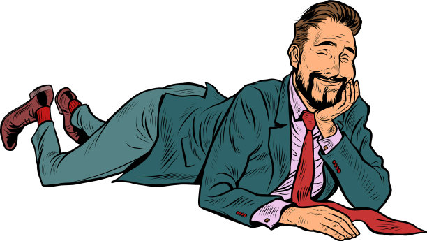 快乐的商人躺着轻松有趣图片下载