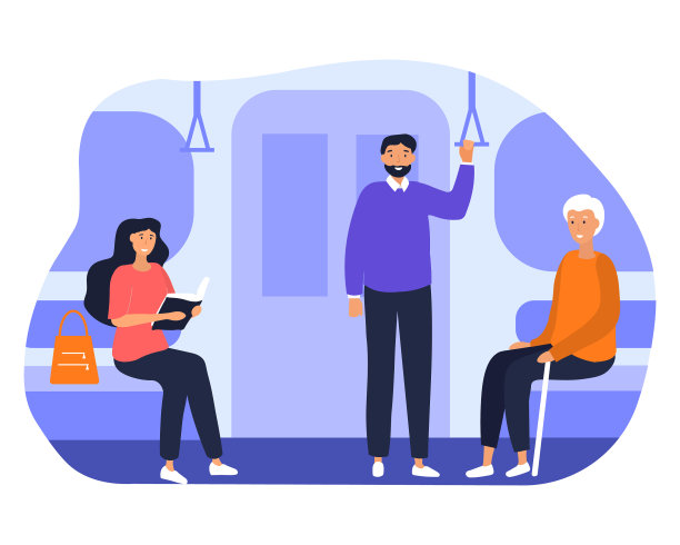 人们在公共交通的概念图片下载