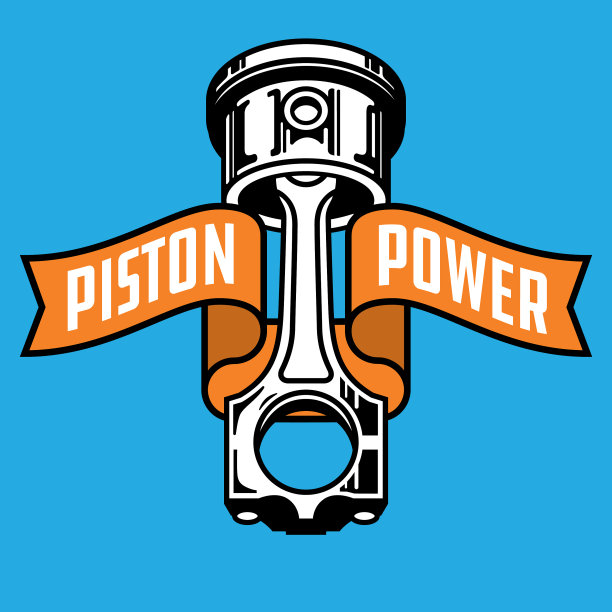 活塞动力热杆车零件襟章，带有弯曲杆图片下载