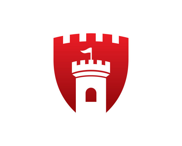 盾牌城堡或宫殿标志模板图标图片下载