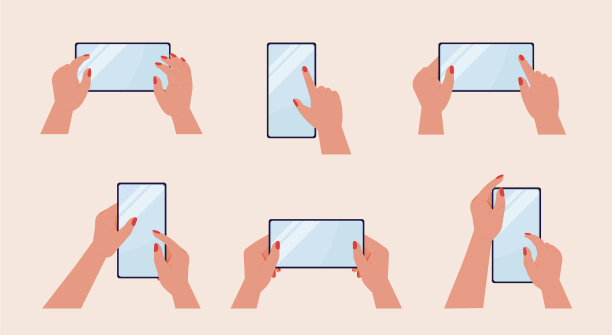 平板智能手机在手，触摸空屏幕图片下载