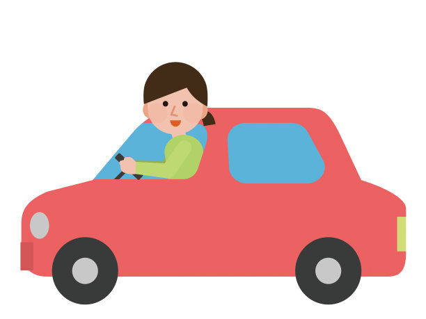 一个女人开车的插图图片下载