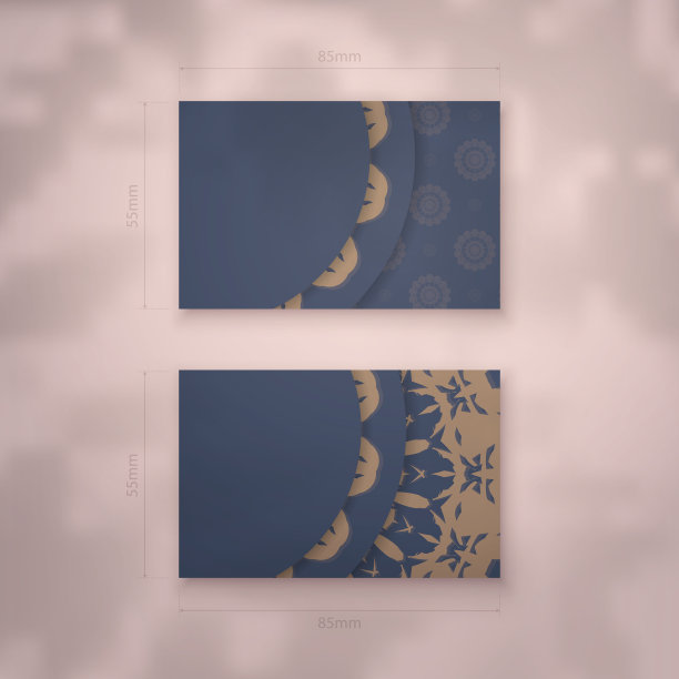 体面的名片，蓝色与希腊文图片下载