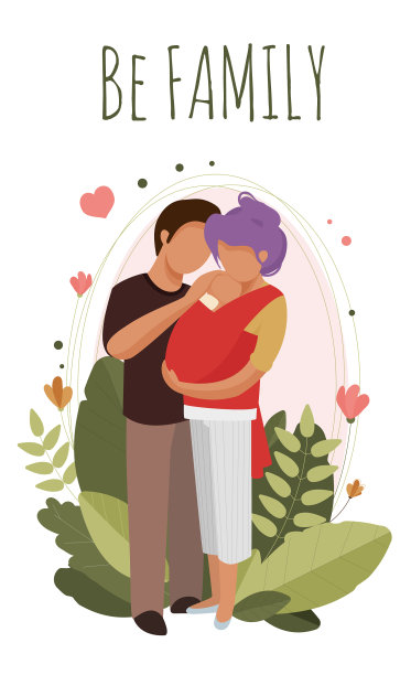 男人和女人用吊带抱着熟睡的婴儿图片下载