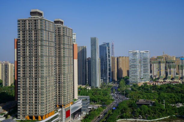 阳光明媚的现代城市图片下载