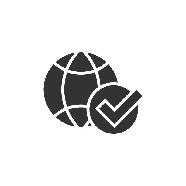 扁平风格的世界地球复选标记图标图片下载