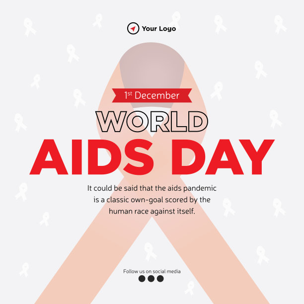 世界艾滋病日旗帜设计图片下载