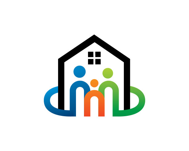 人和房子标志模板图标符号图片下载