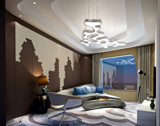 现代工作办公室的3d渲染图片下载