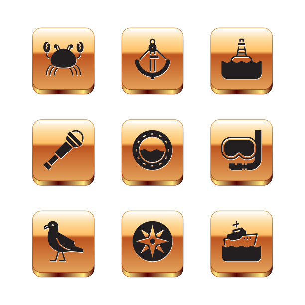 集蟹鸟海鸥风玫瑰船舷窗图片下载