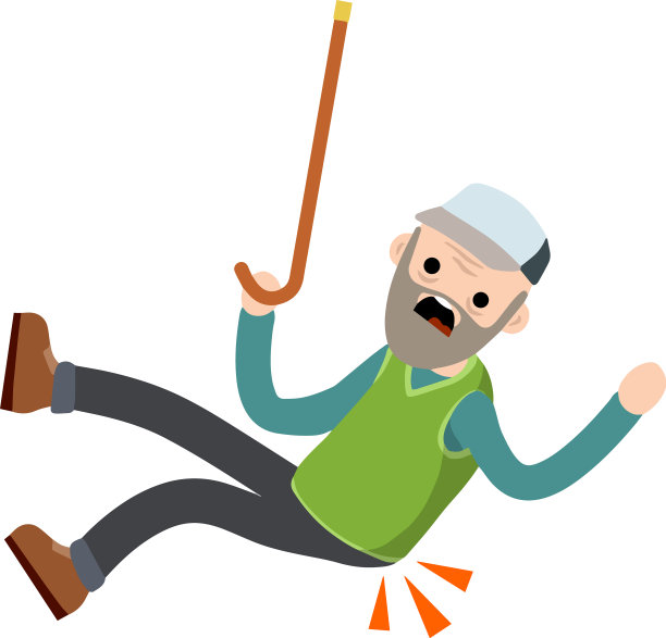 老人摔倒在地，腰酸背疼图片下载