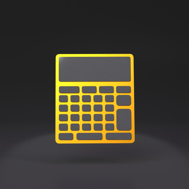 复杂计算器的黄金图标。3d渲染插图图片下载