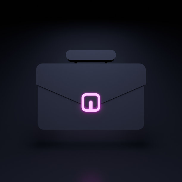 黑色图标商务公文包或手提箱。3d渲染插图图片下载