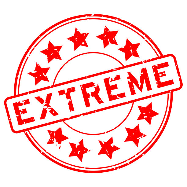 垃圾红色极端字与明星图标圆形橡胶印章在白色背景图片下载