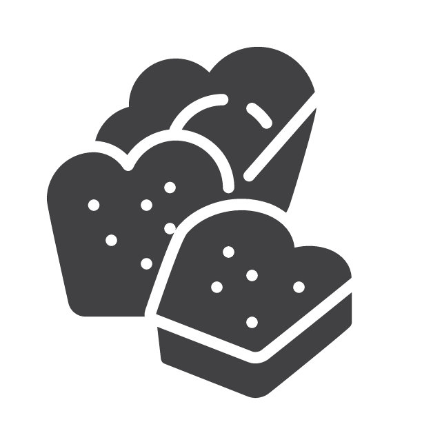 全麦面包矢量图标图片下载