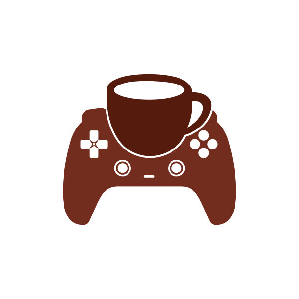 玩家咖啡馆矢量标志设计模板。图片下载