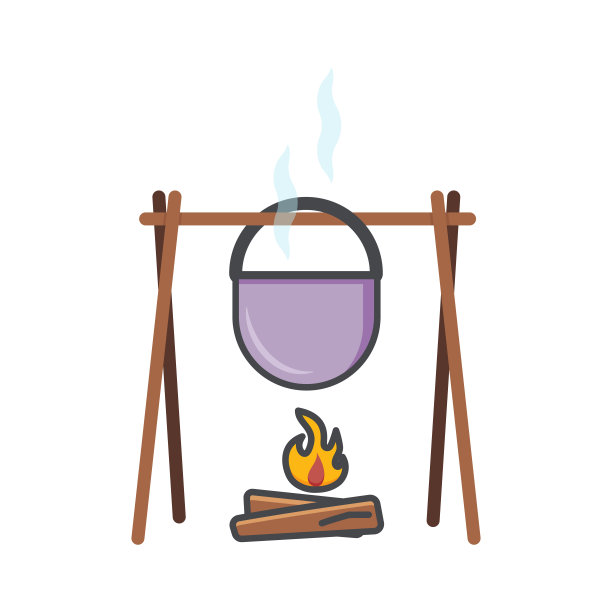 徒步大锅在火上图片下载