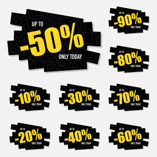特价折扣纸贴纸套装图片下载