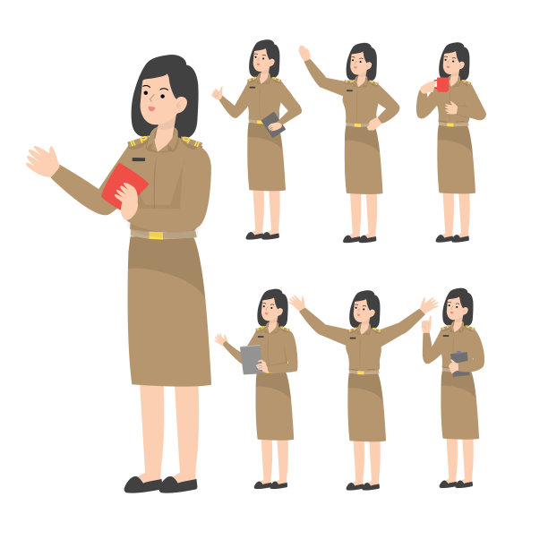 泰国教师卡通呈现概念图片下载