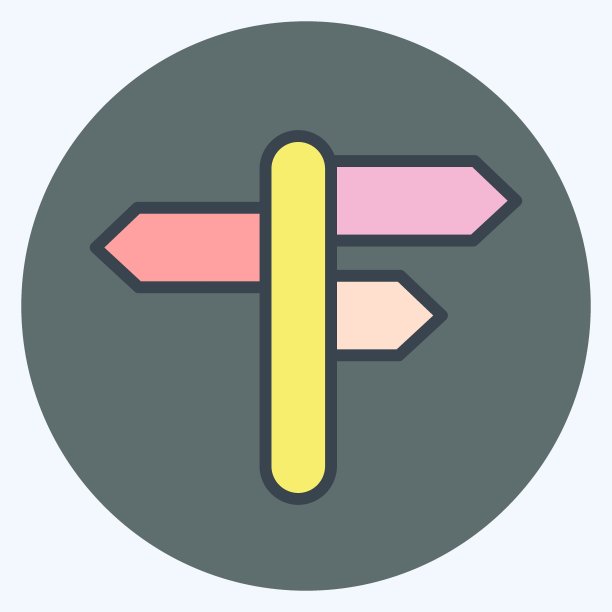 图标路标。适合教育符号。颜色风格交配。简单的设计可编辑。设计模板向量。简单的说明图片下载